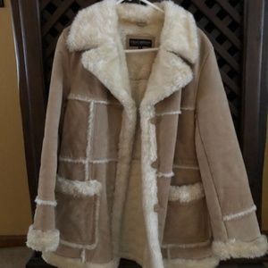 Women's tan suede barn coat size L